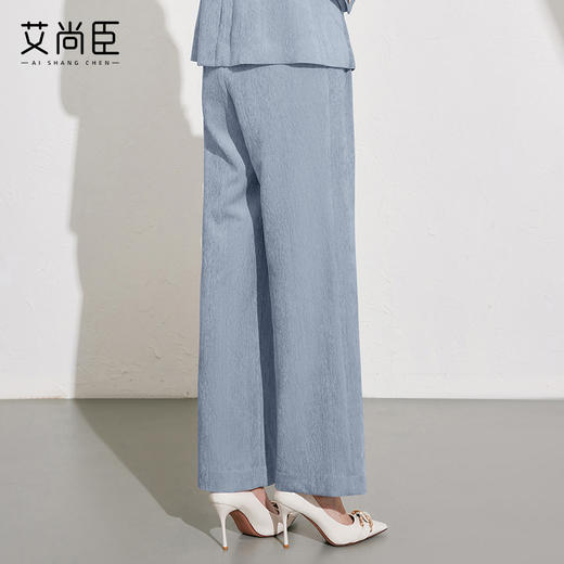 艾尚臣雾霾蓝西装裤女2026秋冬新款气质修身显瘦工作职业垂感长裤 商品图4
