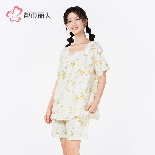 都市丽人会员精选女士软绵绵短袖套装薄软绵绵抽条短袖类LHH2H9 商品图2