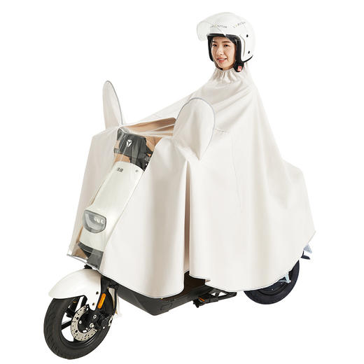 【电动电瓶摩托车雨衣】单人女款 加大加厚长款全身 防暴雨骑行雨披  商品图4