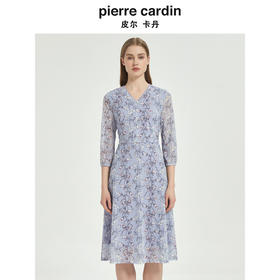 皮尔卡丹女装时尚清新淡雅碎花简约连衣裙C51DL023Z3