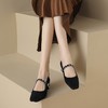 【预售5天】法式绒面水钻玛丽珍单鞋女春季新款复古方头低跟百搭女鞋WXJFG&W763 商品缩略图2