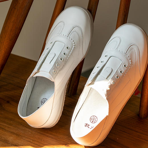 牧衣游原创 休闲百搭舒适平底简约小白鞋 远白【不支持会员折】 商品图0