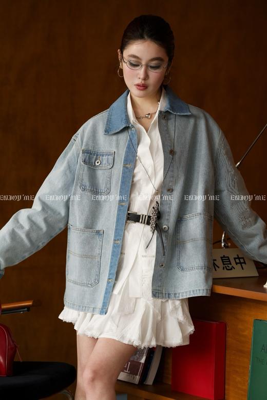 【门店同款】ENJOY春季盐貌似糖下摆拼接蕾丝衬衫 161895861 商品图2