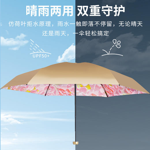 【美到爆！】五折迷你防晒太阳伞 晴雨两用伞 时尚金胶/经典黑胶 折叠防紫外线UPF50+ 小巧便携 商品图5