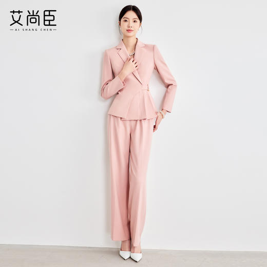 艾尚臣粉色西装外套女2025新款职业套装珠宝店酒店前台正装工作服 商品图4