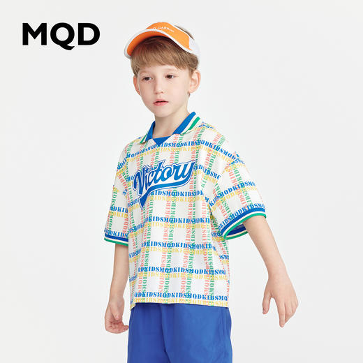 【G】【MQD】【专柜同款】童装男童夏新款儿童T恤吸湿速干polo衫格纹短袖 商品图1