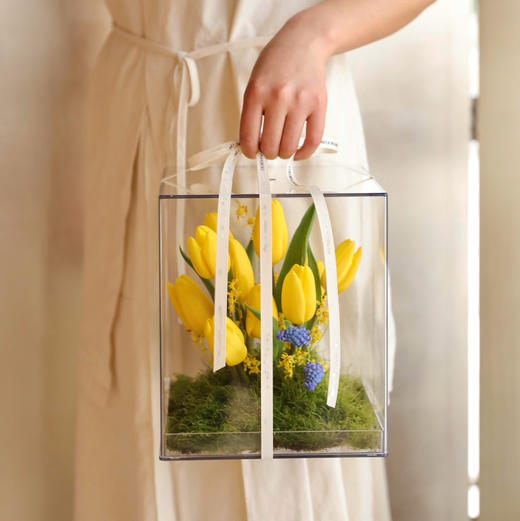 《梦境花园》10枝郁金香亚克力透视花盒，下单请备注颜色 商品图2