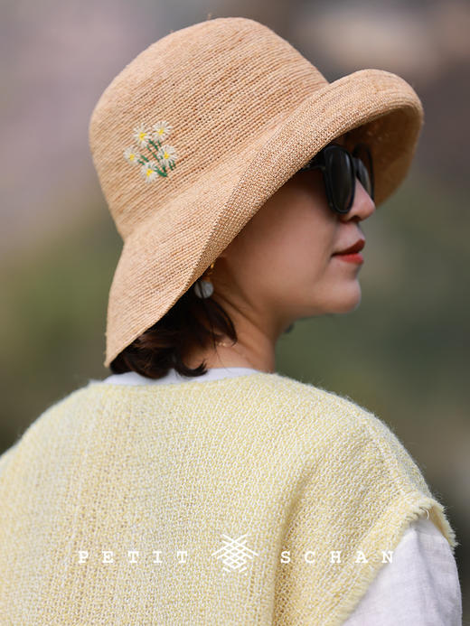 PETIT SCHAN小闪 #068 petit schan's garden小闪的后花园 极细拉菲草手工编织遮阳帽渔夫帽 商品图2
