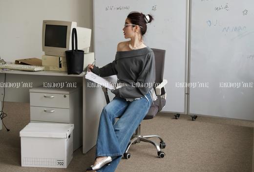 【门店同款】ENJOY春季“盐貌似糖”翻领斜肩小衫 161897568 商品图11