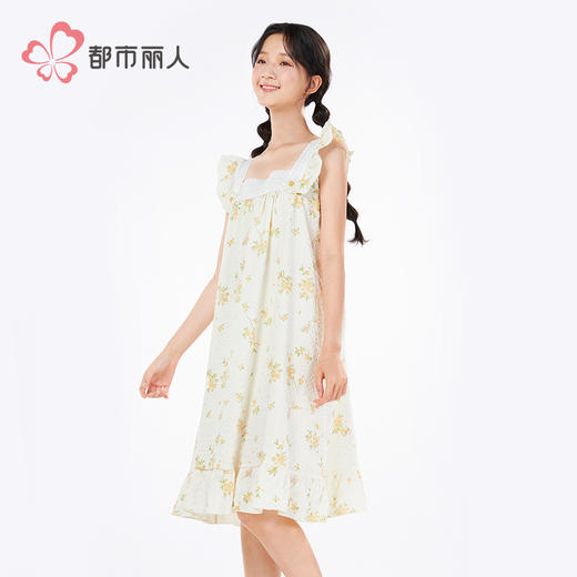 都市丽人会员精选女士软绵绵短袖裙薄软绵绵抽条无袖类LHH6F6 商品图2