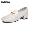 EVERAU跟高3.8cm高跟马衔扣复古乐福鞋女鞋EA7051 商品缩略图4