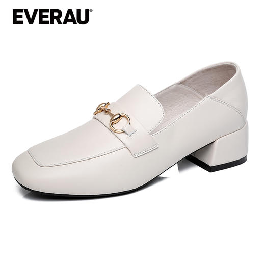 EVERAU跟高3.8cm高跟马衔扣复古乐福鞋女鞋EA7051 商品图4