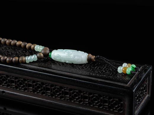 XY0021原创沉香DIY翡翠天珠挂件 商品图1