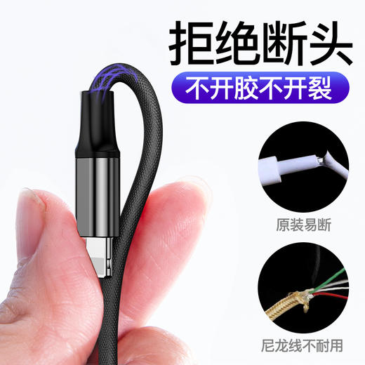 【自营】LEFIT勒菲特 L10 一拖三快充手机数据线三合一适用苹果安卓TYPE-C三头充电线　 商品图3