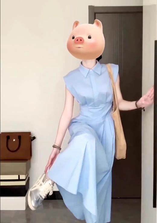 裁缝学苑AQ431法式翻领无袖衬衫连衣裙纸样女装新款收腰长裙子样板 商品图5