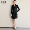 艾尚臣黑色不规则连衣裙女春季小香风通勤职业装裙子轻熟风西装裙 商品缩略图2