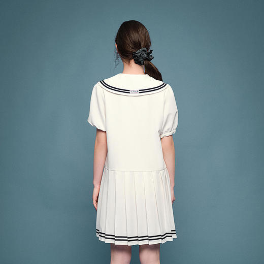 笛莎Deesha青少年女童连衣裙2025夏季女童翻领棉布连衣裙 商品图4