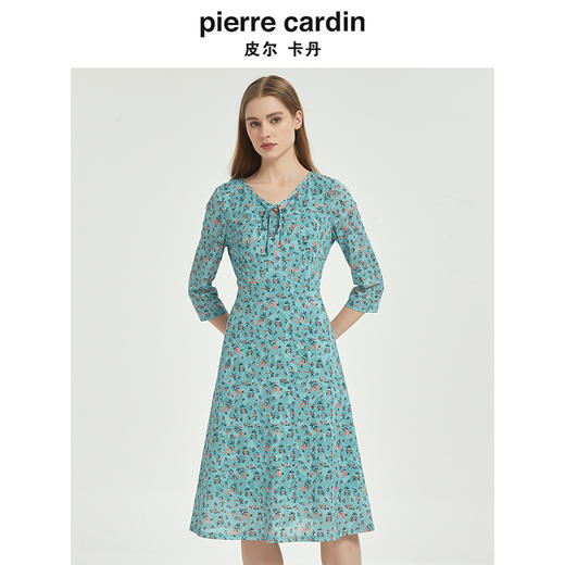 皮尔卡丹女装时尚时尚田园碎花清新修身连衣裙C51DL020G1 商品图3