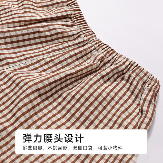 都市丽人舒适外出女士梭织棉背心套装薄梭织色织格无袖类LHH2E6 商品图8