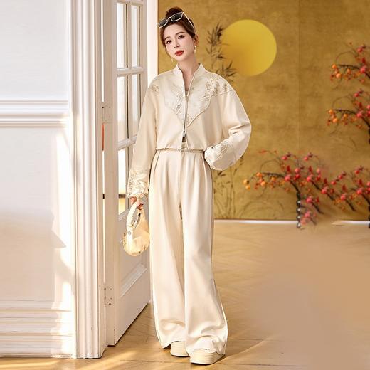 新中式休闲套装，小香风气质名媛显瘦阔腿裤两件套HR-AQHUI66620 商品图1