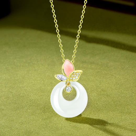 卡蒂罗/KADER 桃夭平安扣项链  新中式蛇年本命年转运必备锁骨链 花开富贵优雅高级感#好运 情人节女神节 商品图4