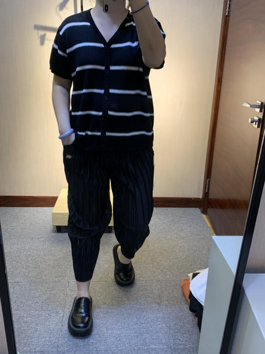 水淼爆款2025夏新款高档休闲针织黑白条开衫0707（含桑蚕丝 莱赛尔纤维） 商品图10