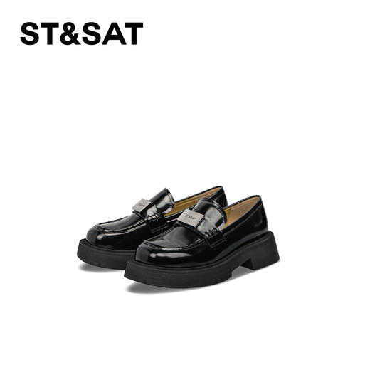 星期六经典英伦风复古一脚蹬厚底乐福SSD1111B02 商品图9