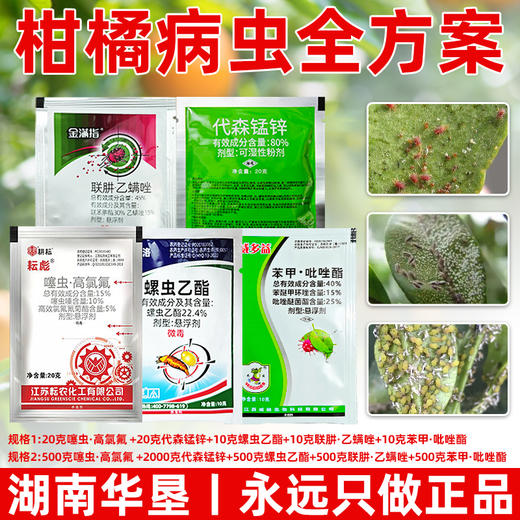 柑橘病虫防治全方案红蜘蛛专用杀虫剂杀螨剂杀菌剂正品五件套套餐 商品图4