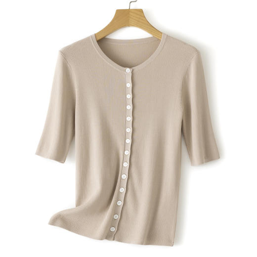 【高品质私服】【扬子精纺羊毛四平半高领短袖】进口德国斯托尔正16针织造，1*1工艺织造YS2007-CC 商品图5