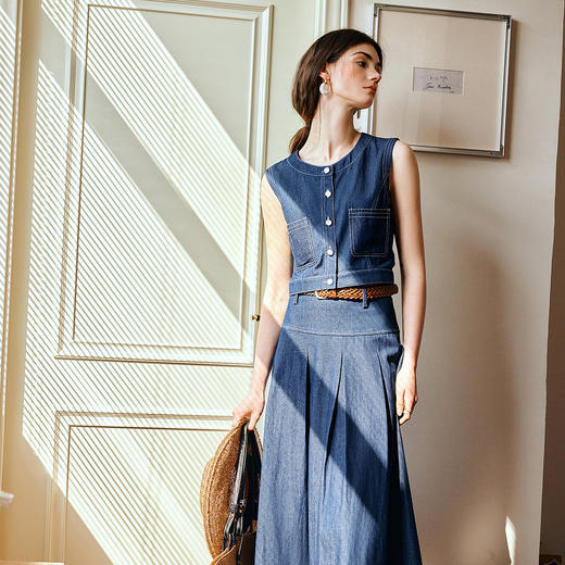 OLrain欧芮儿法式时尚套装女夏季2025年新款气质老钱风牛仔两件套 商品图1