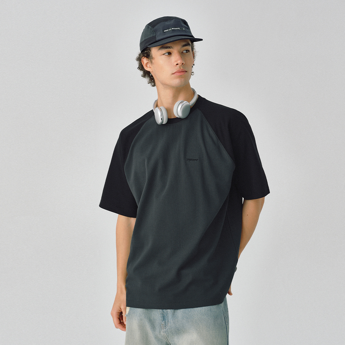 714street复古撞色凉感防晒短袖T恤夏季新款抗皱速干吸湿排汗上衣