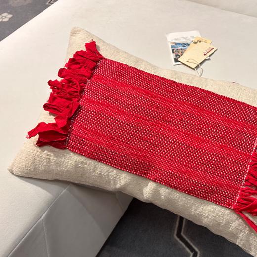 【林栖设计小店】东阳植物染裂织拼布长腰枕LX1925016-LX1925018（预售十天） 商品图3