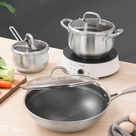 康巴赫白金系列不锈钢三件套(32+22+16cm)B-T03J【分仓直发，72小时发货，周末节假日不发货】