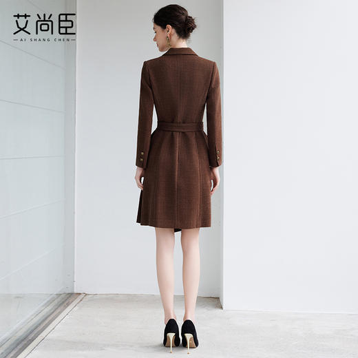 艾尚臣正式场合秋冬新款显瘦气质时髦穿搭高腰职业通勤西装连衣裙 商品图4