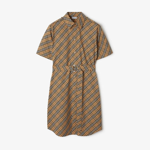 BURBERRY 巴宝莉 女士格纹棉质衬衫式连衣裙 格子 8106067 B9368 商品图0