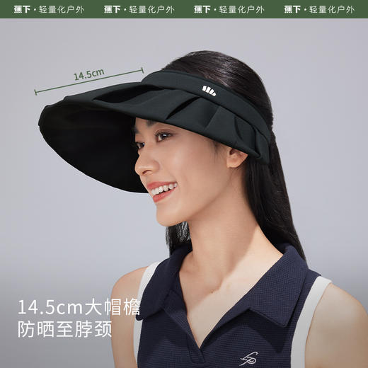 蕉下女士百褶贝壳黑胶防晒帽 商品图3