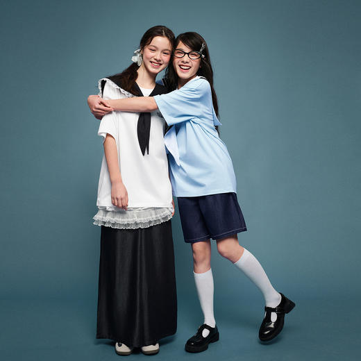 笛莎Deesha青少年女童T恤2025夏季女童圆领T恤 商品图1