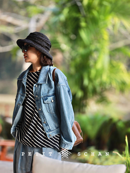 PETIT SCHAN小闪 #081 paper sailboat 纸帆船 棉混纺轻薄透气可折叠渔夫帽大檐显脸小度假遮阳帽子 商品图5