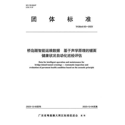 桥岛隧智能运维数据 基于声学原理的铺面健康状况自动化巡检评估T/GBAS 63—2023 商品图3