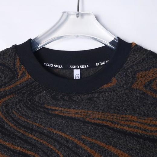 T2630夏季高级感新款美式抽象撞色圆领短袖T恤小众设计百搭宽松上衣 商品图2