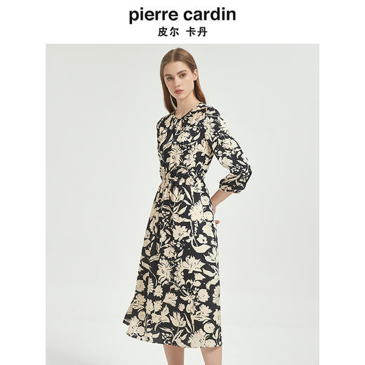 皮尔卡丹女装春季时尚复古印花修身连衣裙C51DL022B3 商品图2