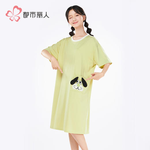 都市丽人生活家居女士无尘棉短袖裙薄单面无尘棉短袖类LHH6E4 商品图2