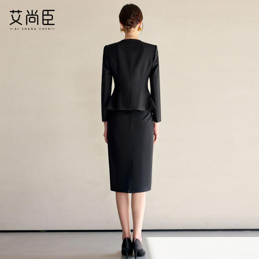 艾尚臣法式黑色小香风套装裙女新款气质名媛高端外套半身裙两件套 商品图4