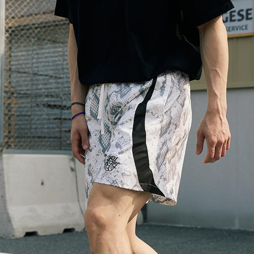 LUSHISI路南主题蛇纹印花设计四面弹短裤吸湿排汗运动篮球裤透气 商品图1
