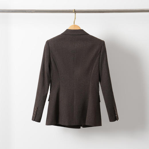 艾尚臣长袖西装套装2024冬季新款棕色西服外套修身立体剪裁职业装 商品图4