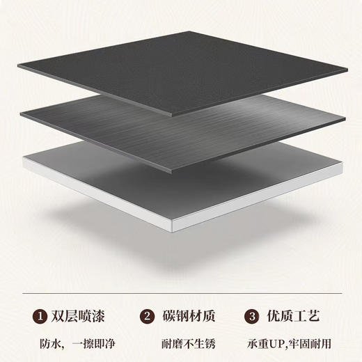 错山黑色碳钢蛋卷桌(ME806) 商品图3