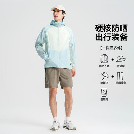 拓路者UPF50+防紫外线防晒衣男2025年夏季薄款连帽拼接透气皮肤衣 商品图4