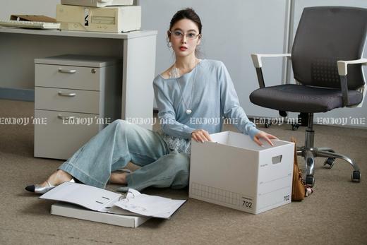 【门店同款】ENJOY春季“盐貌似糖”蕾丝打底斜肩针织 161943940 商品图5