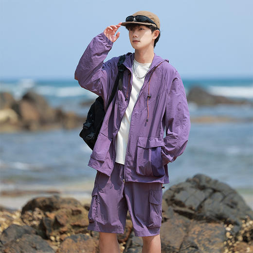 【超值防晒套装】senlinjeepsd情侣山系户外轻量化仿生蝉翼防晒套装 外套A87-DQC621/短裤A87-DQC2201 商品图10