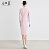 艾尚臣粉色气质连衣裙2025春新款优雅经典单排扣西装裙通勤工作服 商品缩略图4